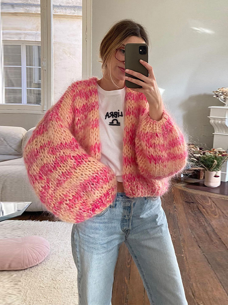 Cardigan Femme Hiver Coloré