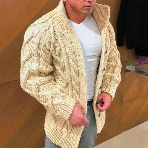 Cardigan Homme Élégant avec Col Coloré