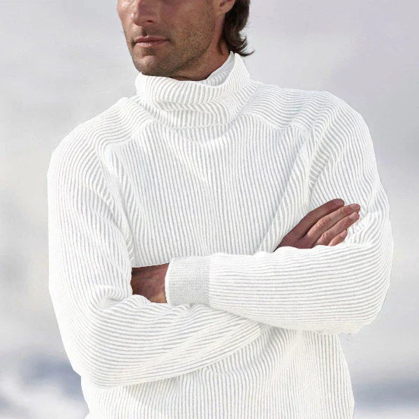 Pull Homme Côtelé Chaleureux Beige