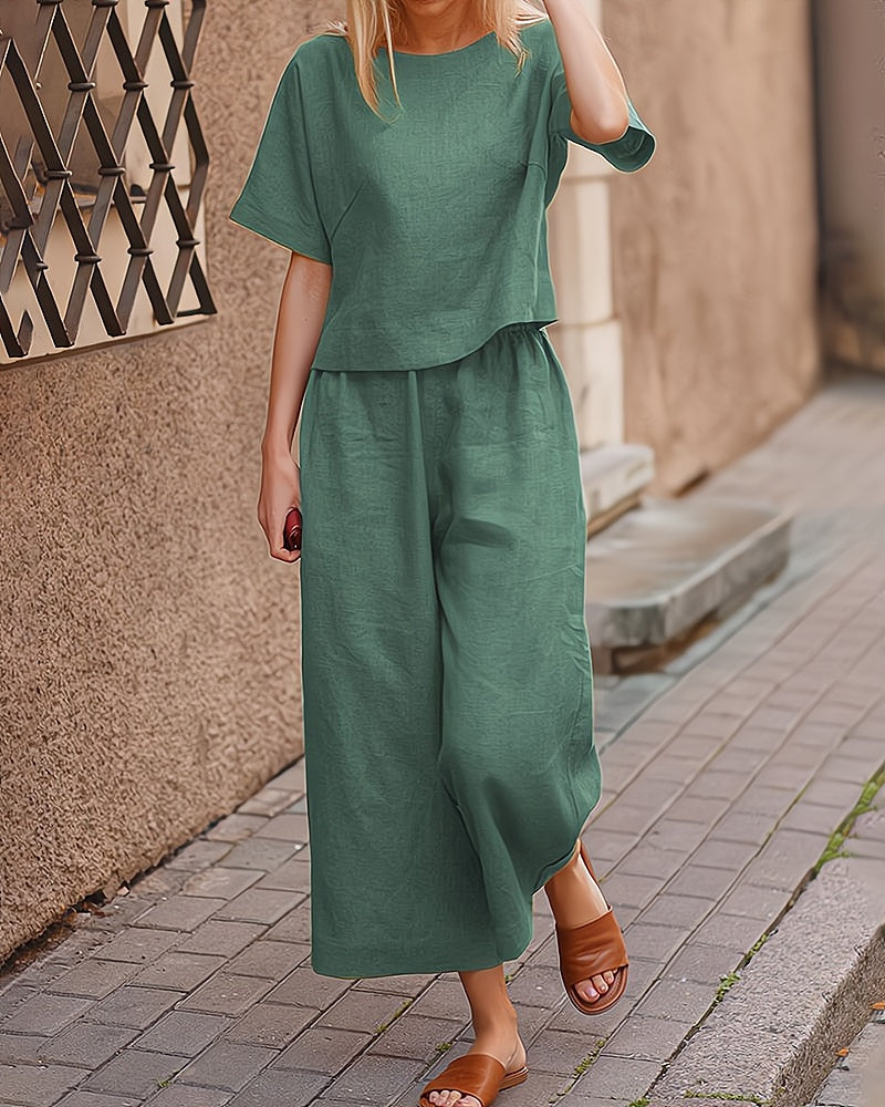 Ensemble Femme Été Léger - Robe 2 Pièces Chic Décontracté