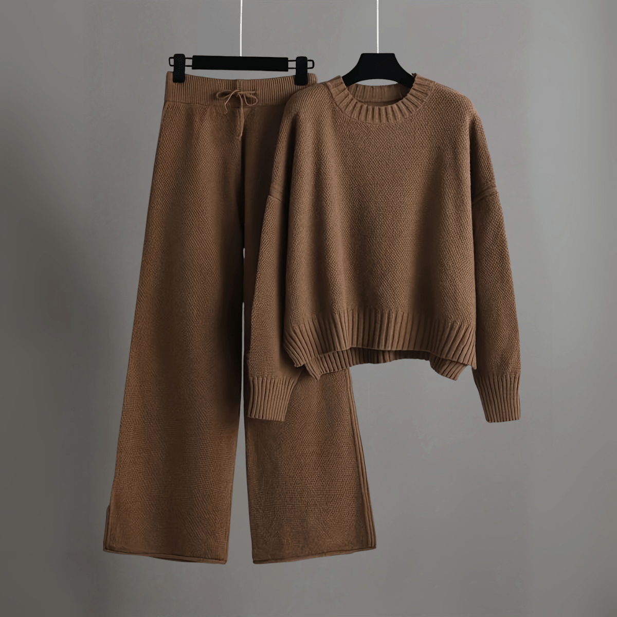 Tenue Détente Femme 2 Pièces – Pull et Pantalon Élégant en Polyester Écologique
