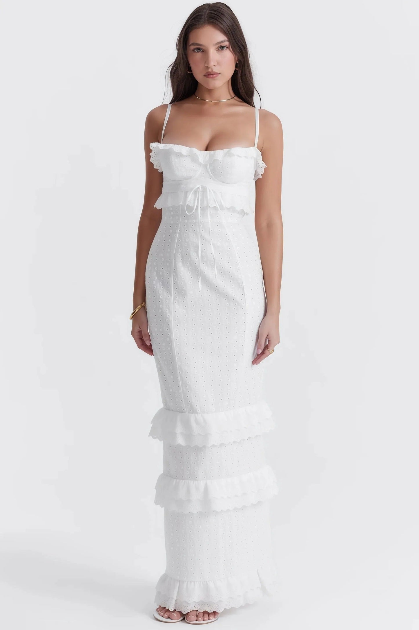 Robe Élégante Femme Sans Manches Brodée pour Soirée - LuxeStyle
