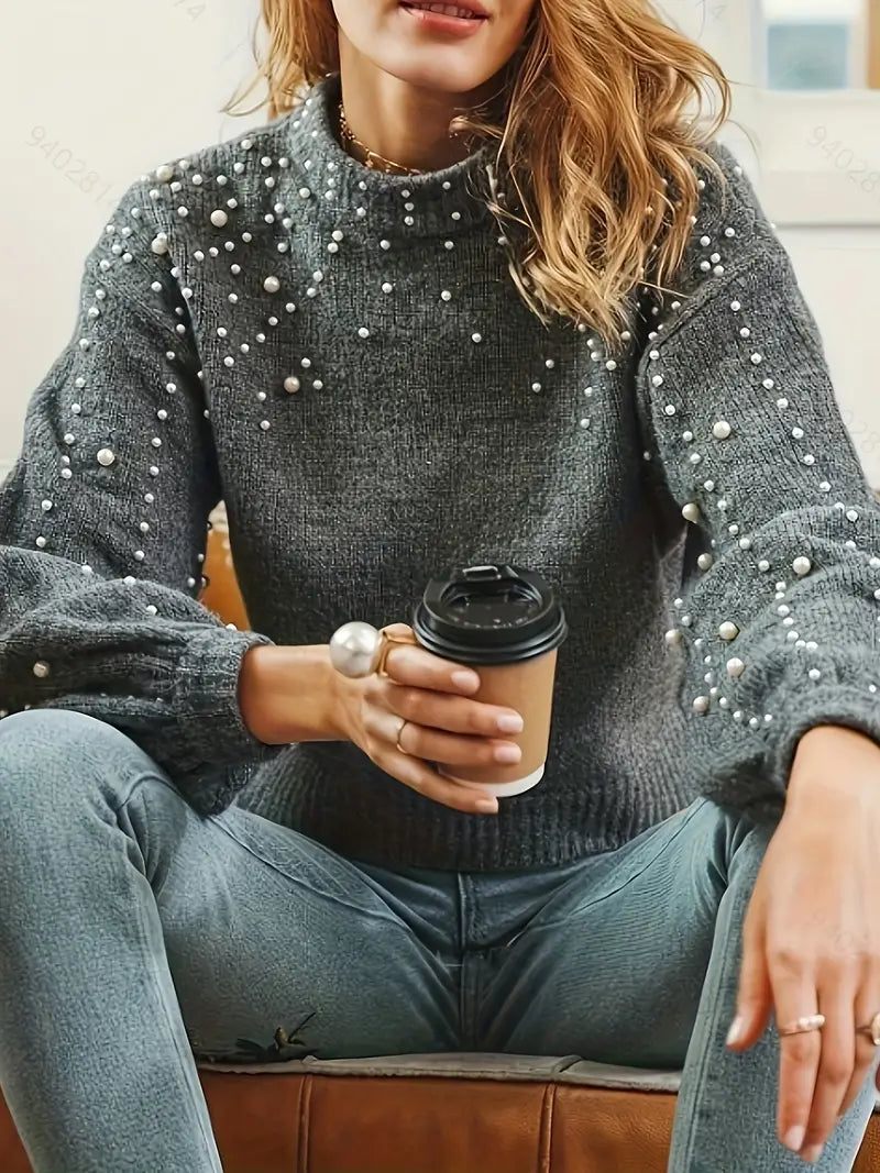 Pull Tricoté Chic Avec Broderies Pour Femme - LuxeStyle