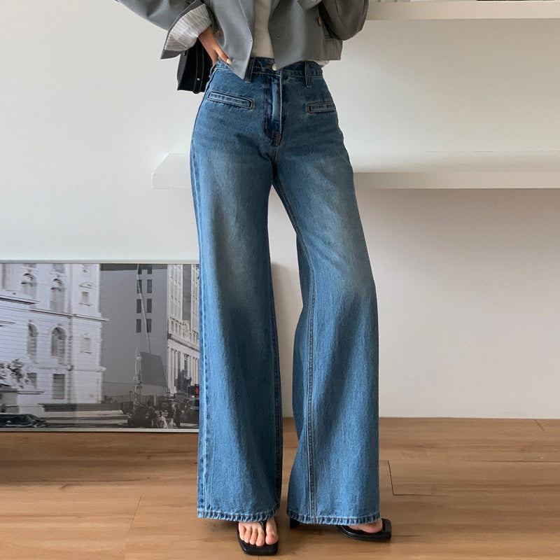 Jean Femme Élégant à Jambe Évasée avec Taille Comfort - LuxeStyle
