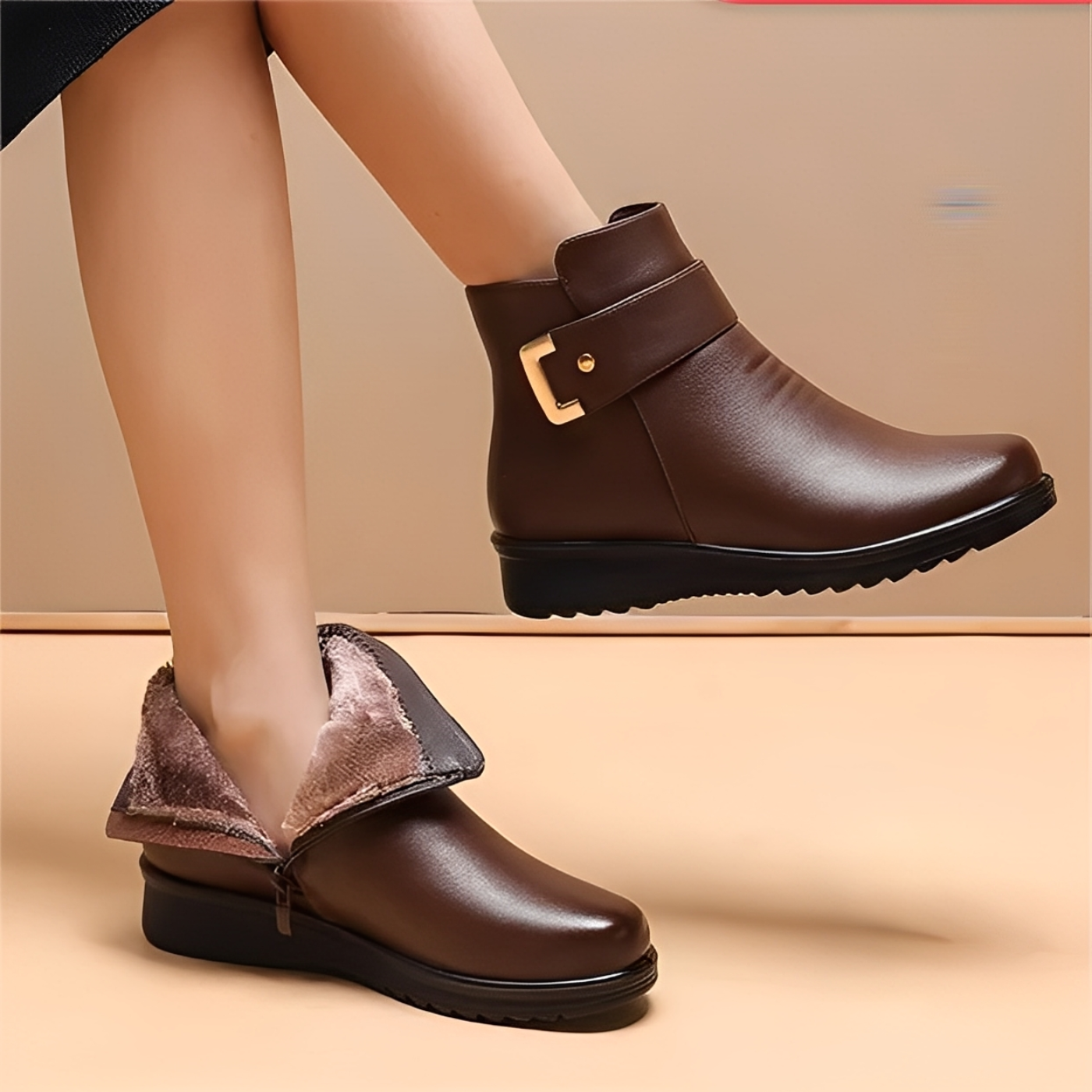Bottes Confort Femmes avec Semelle Amortie Pour Marche Quotidienne