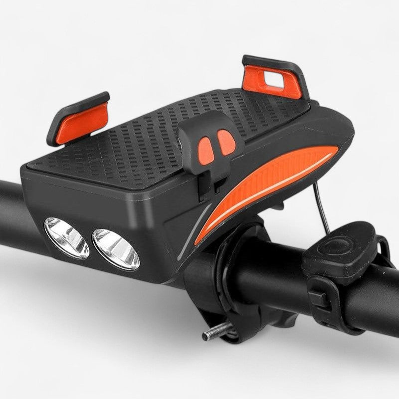 Support Vélo Téléphone LED avec Sonnette Rechargeable
