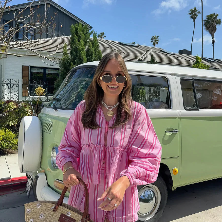 Ensemble Femme Élégant Haut Manches Longues et Short Large