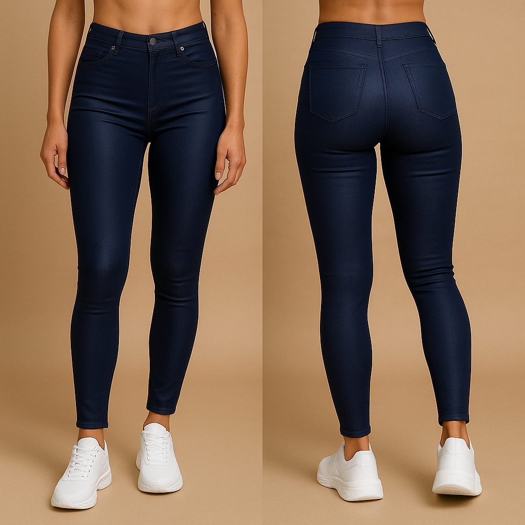 Pantalon cuir noir femme élégant slim
