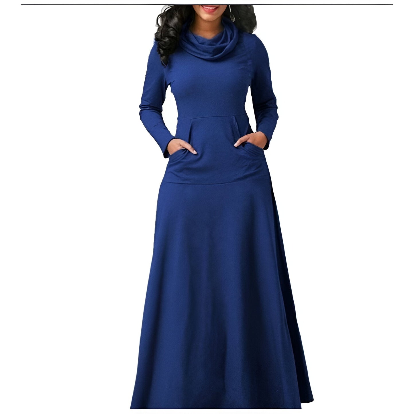 Robe Femme Élégante Noire Longue Manches