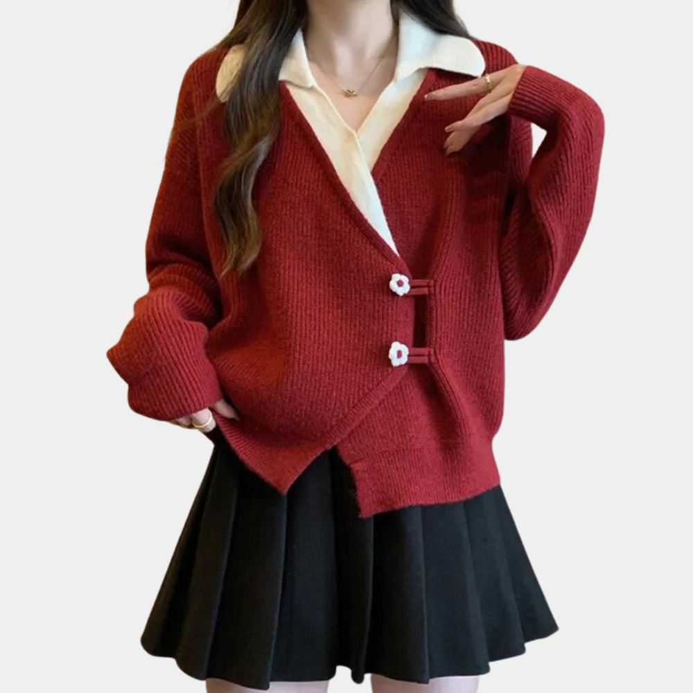 NANCY - Cardigan Tricoté Elégant pour Femmes