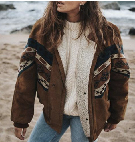 Manteau Élégant à Imprimé Floral pour Femme Hiver - LuxeStyle