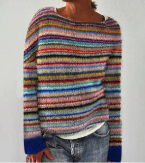 Pull Femme Laine Mélange Coloré Élégant