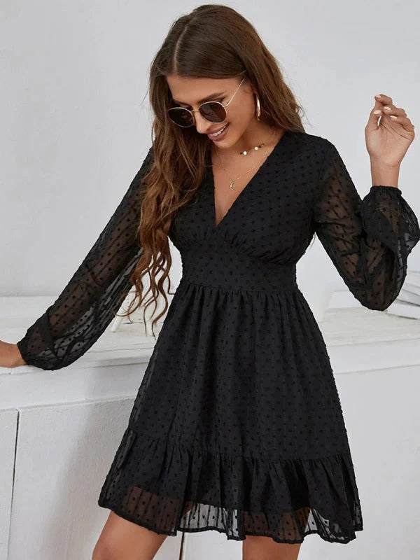 Robe Flare à Pois Chic et Décontractée pour Femme