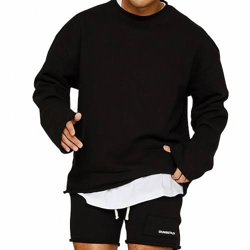 Sweat à manches longues homme gris foncé