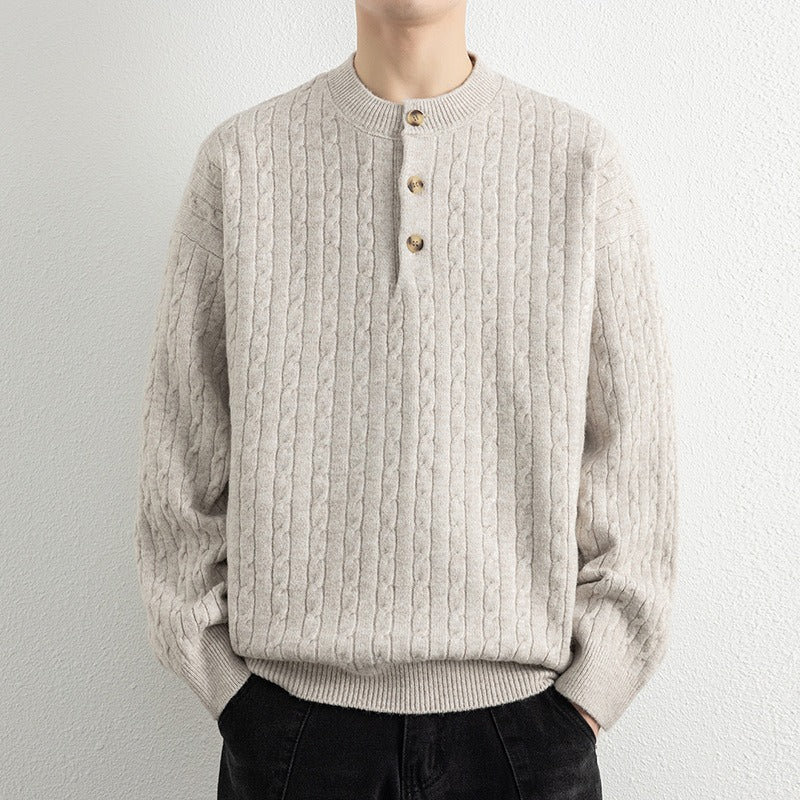 Pull Homme À Manches Longues Mélangé Automne