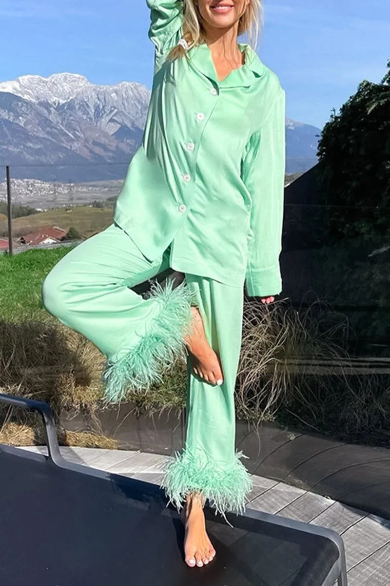Ensemble Deux Pièces Élégant au Col Décontracté pour Femme - LuxeStyle