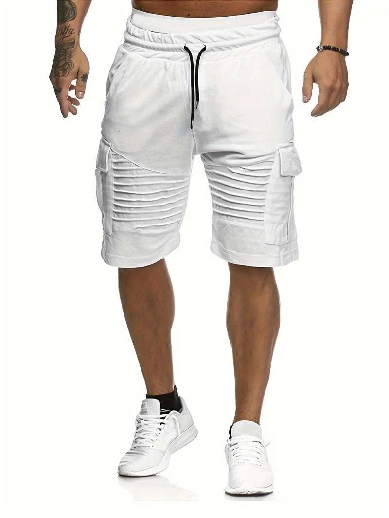 Short Décontracté Poches Côte pour Été Homme