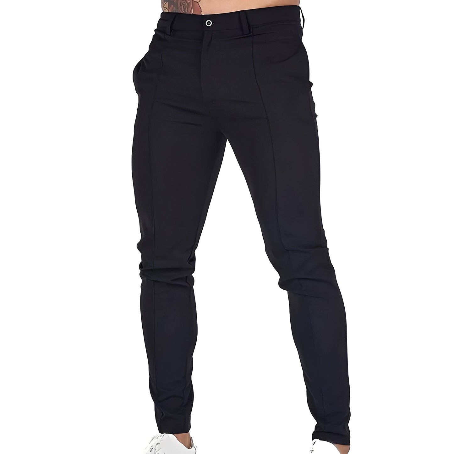 Pantalon Homme Élégant Taille Fine pour Bureau et Loisirs