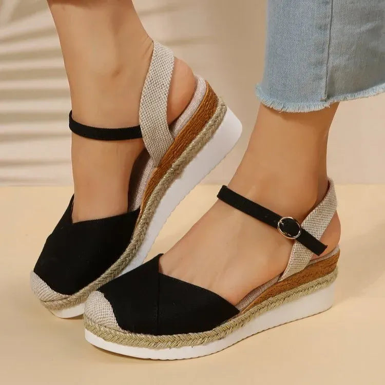 Sandales Espadrille Élevées pour Femme été