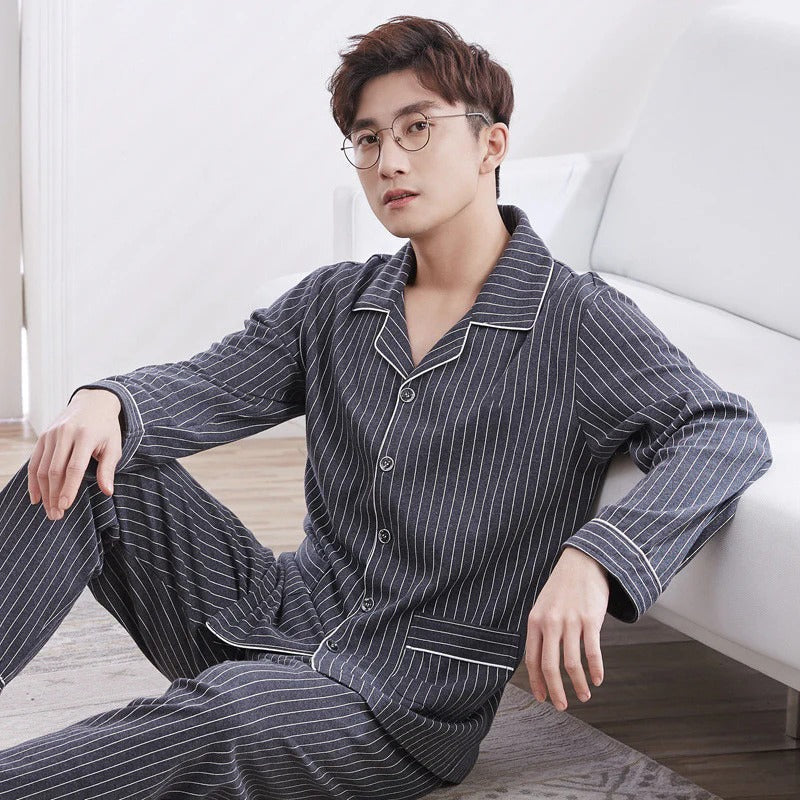 Pyjama Homme Confortable Manches Longues pour Toute la Famille