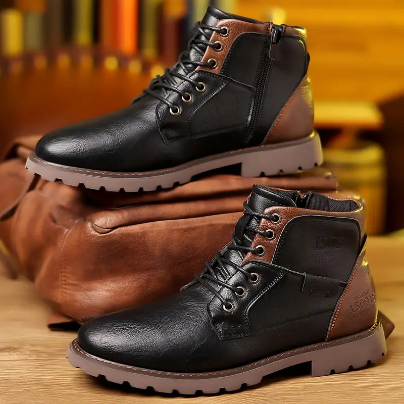 Bottines Cuir Brun Homme Éclair Rapide