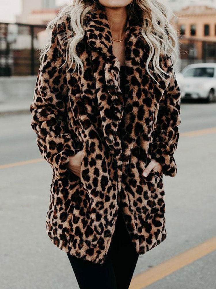 Blouson Hiver Léopard Élégant pour Femme - LuxeStyle