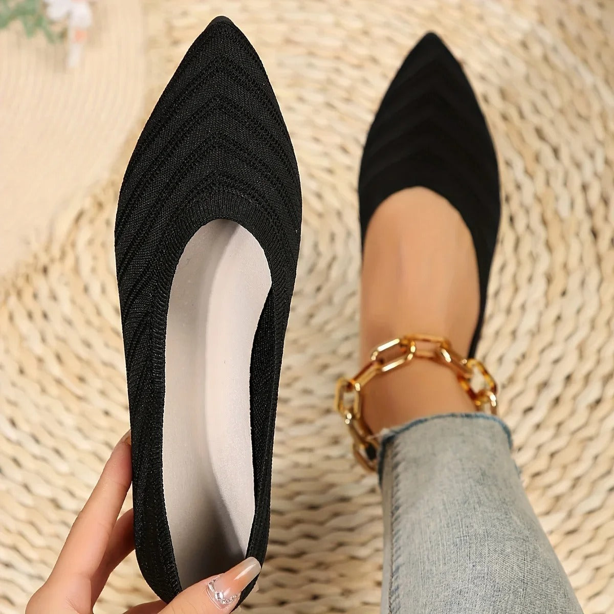 Ballerines colorées pour femmes à motifs géométriques