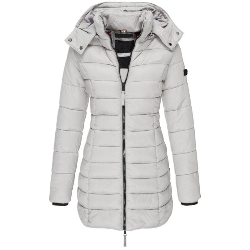Manteau polaire bleu foncé avec capuche démontable femme