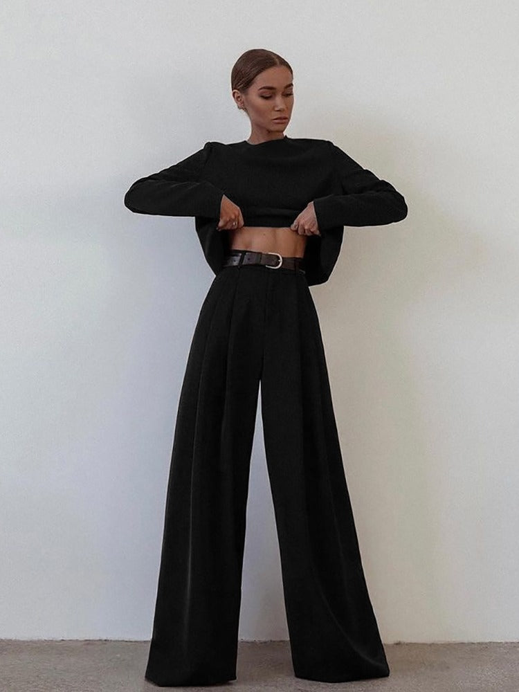Costume Femme Élégant Pantalon Large