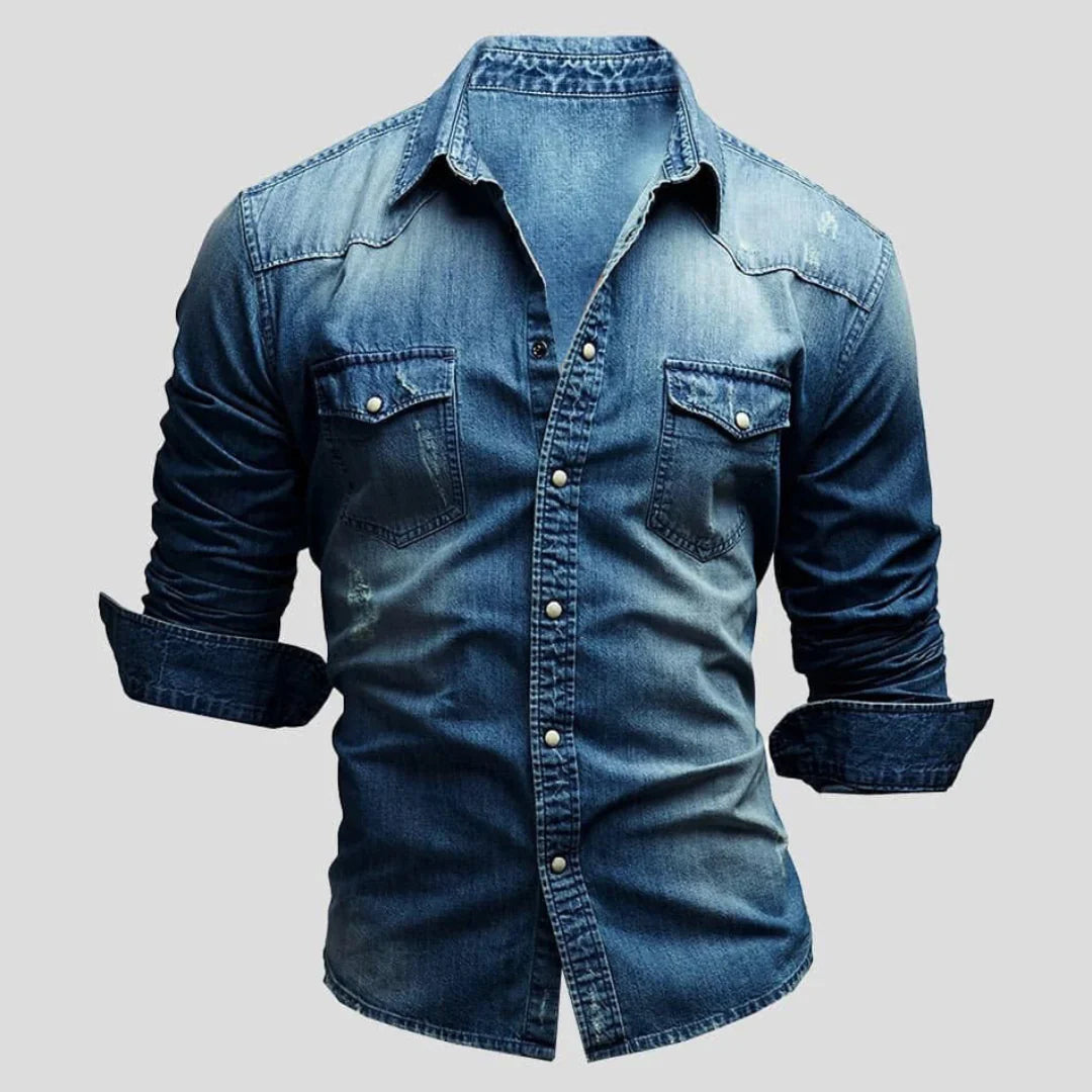 Chemise Relaxe À Manches Longues Homme Classique
