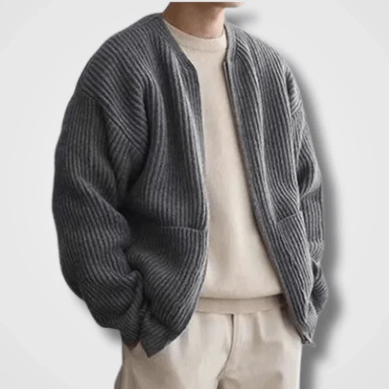 Pull En Maille Homme Manches Longues Zippé