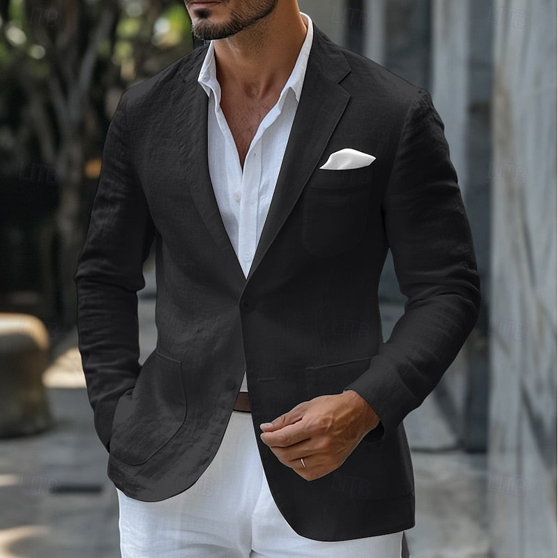 Veste Homme Lin Clair Raffinée pour Bureau