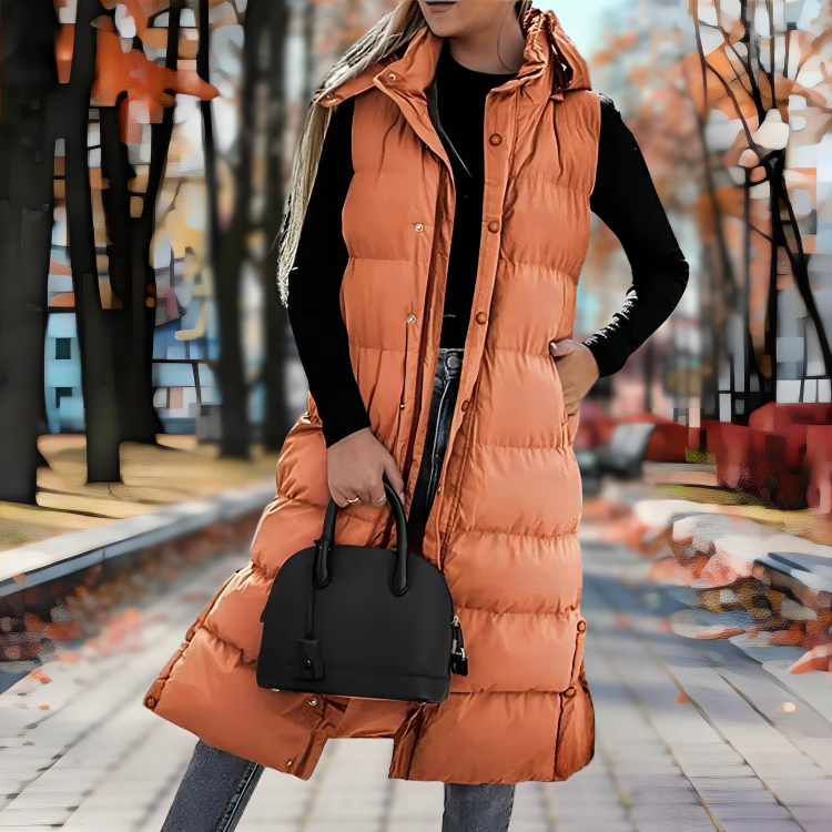 Veste Femme Sans Manches Longue et Douillette Élégante