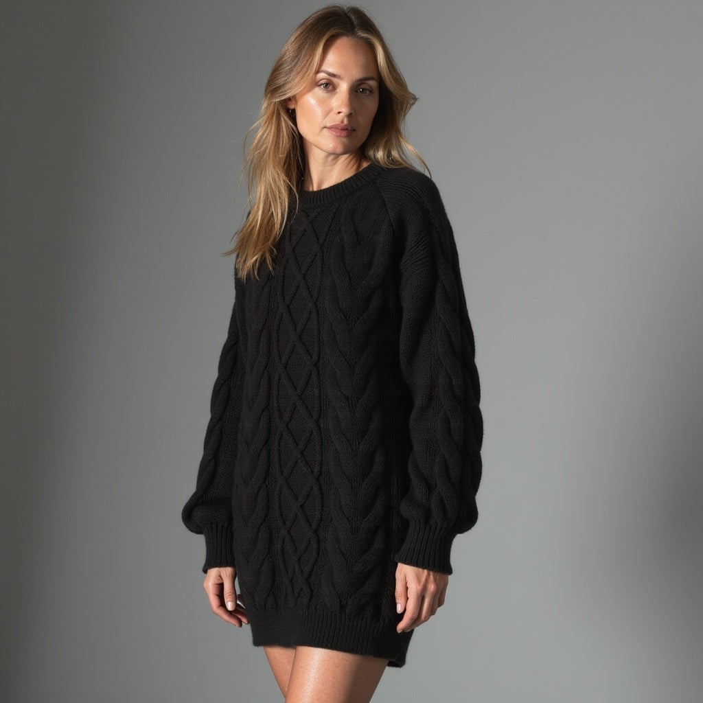 Pull Femme Élégant Col Rond Hiver