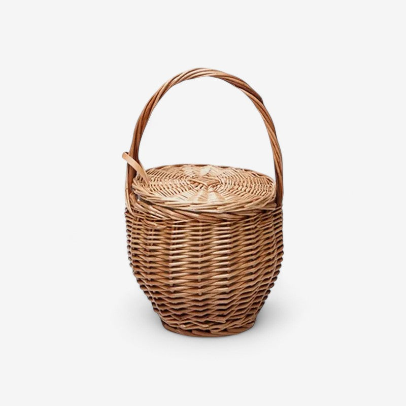 Grand Panier Tressé Chic en Osier - LuxeStyle