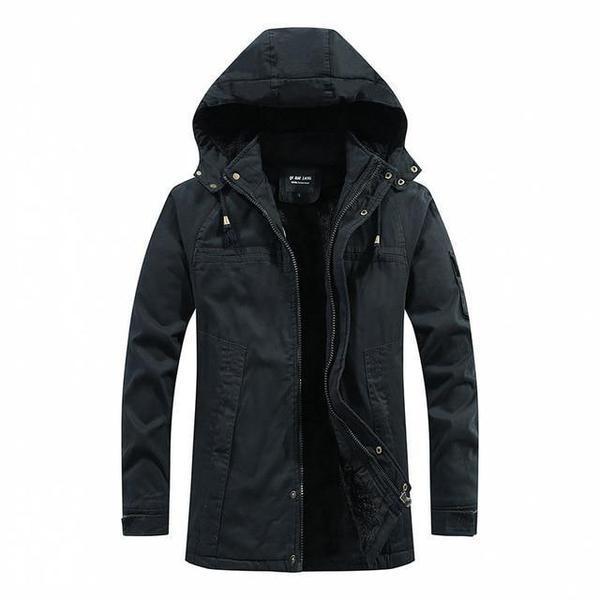 Manteau Hiver Homme avec Capuche et Fermeture Éclair