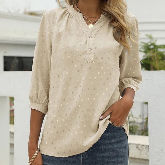 Chemise Élégante à Manches Courtes avec Pois Colorés