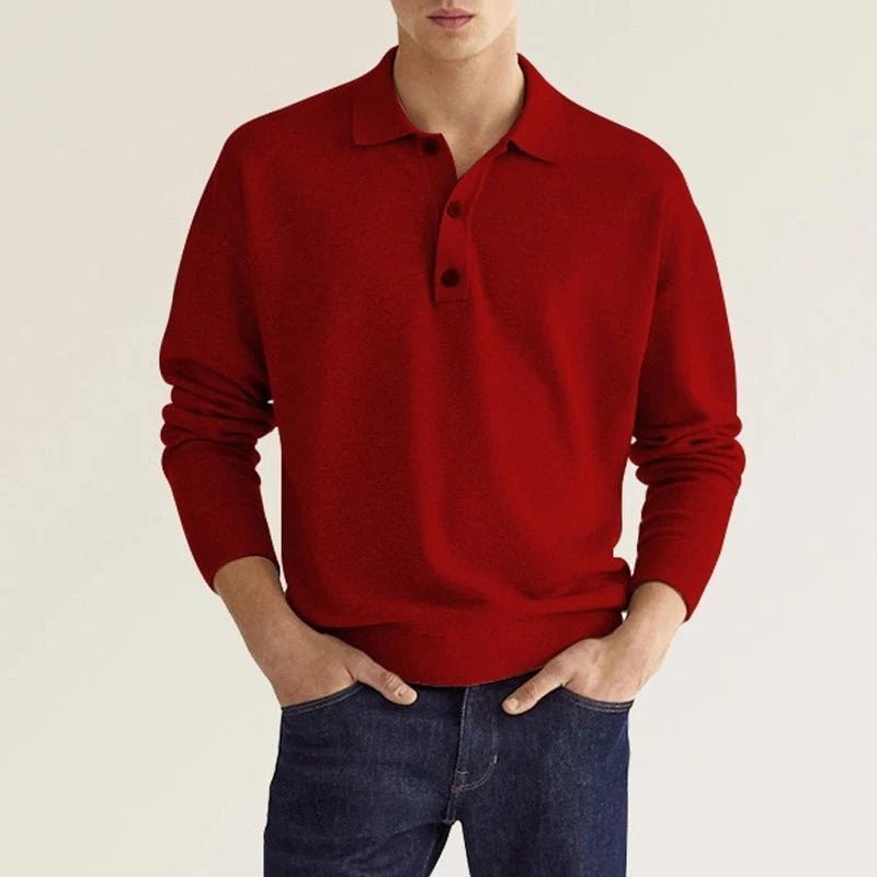 Sévère™ – Polo Homme à Manches Longues Confortable et Élégant