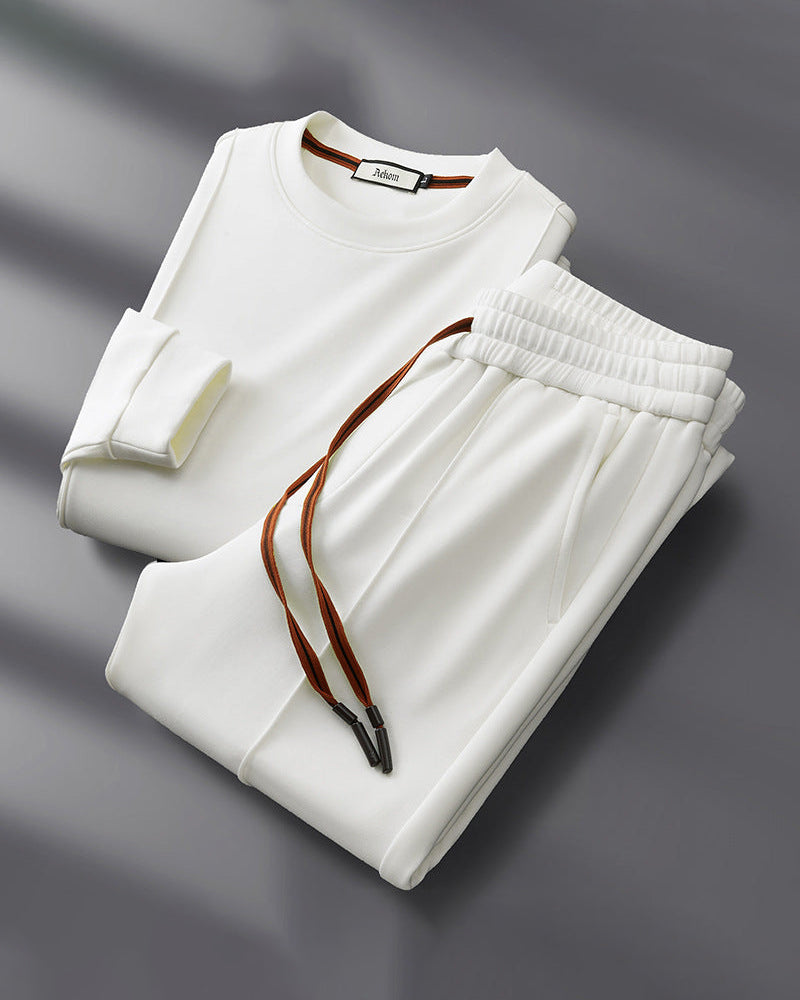Costume Décontracté Homme Col Rond Pantalon Chino