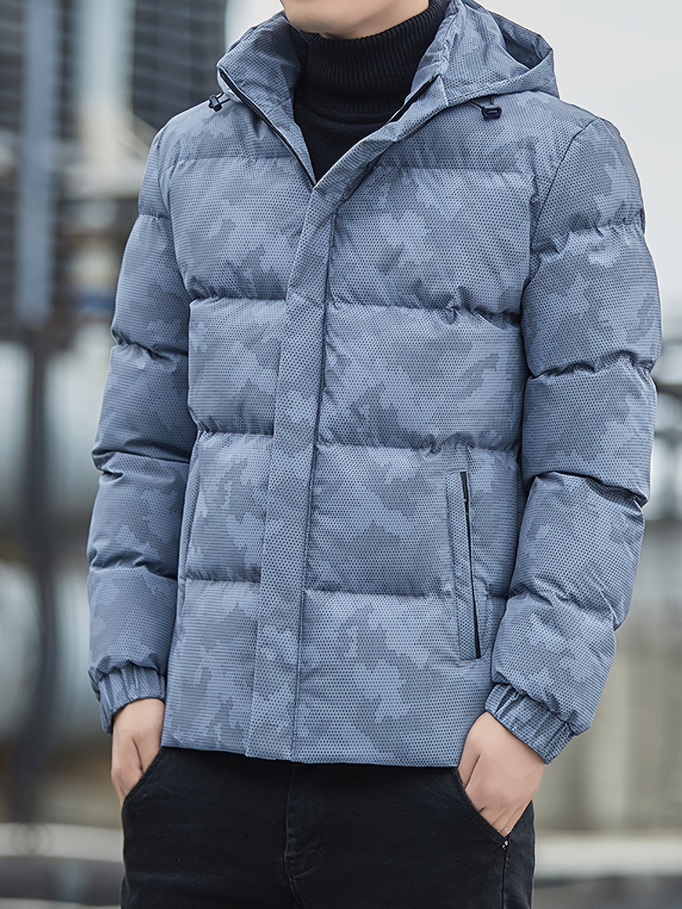Veste Militaire Élégante pour Homme avec Capuche Hiver