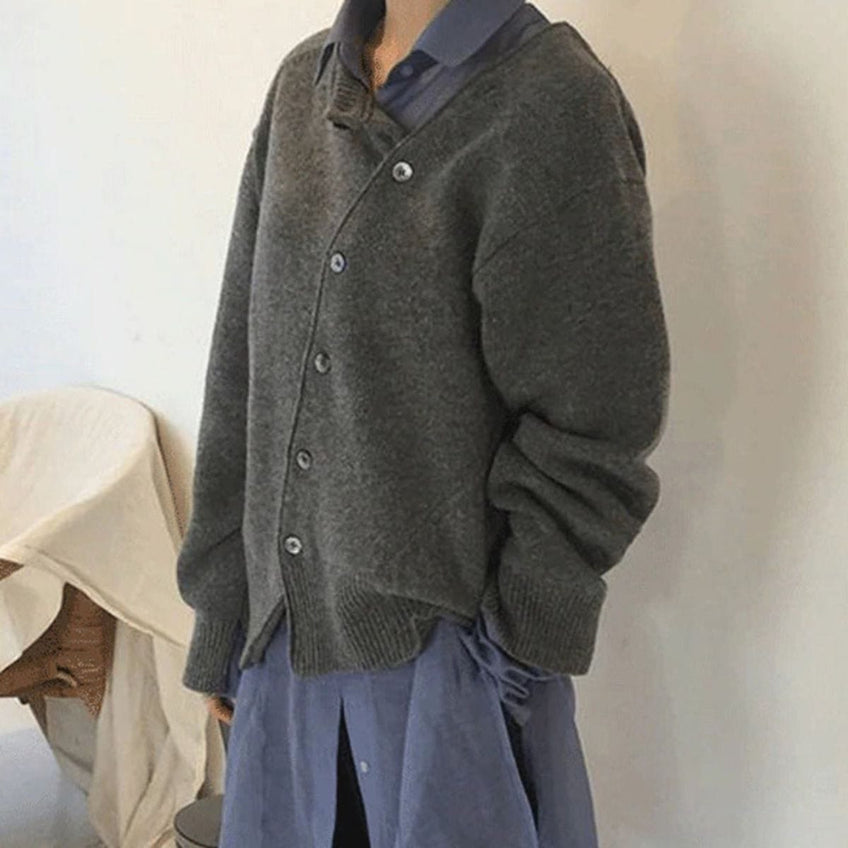 Cardigan Élégant en Laine Beige pour Femme