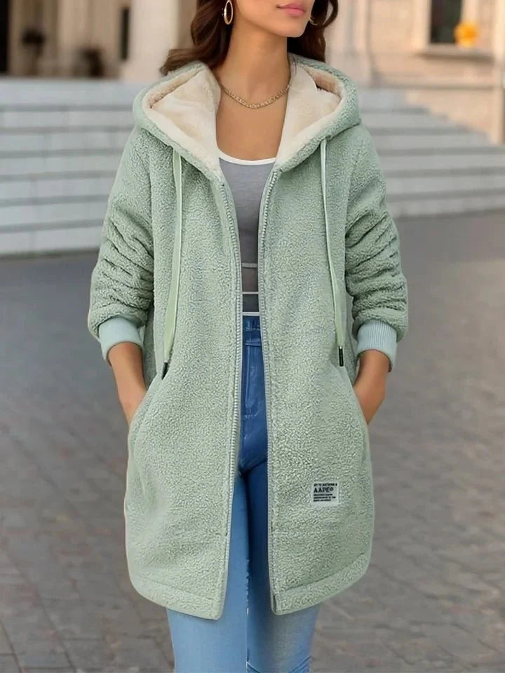 Veste tendance à capuche zippée pour femme