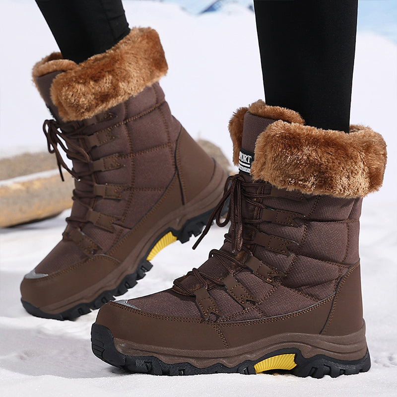 Bottes Hiver Chaude et Étanches en Fausse Fourrure