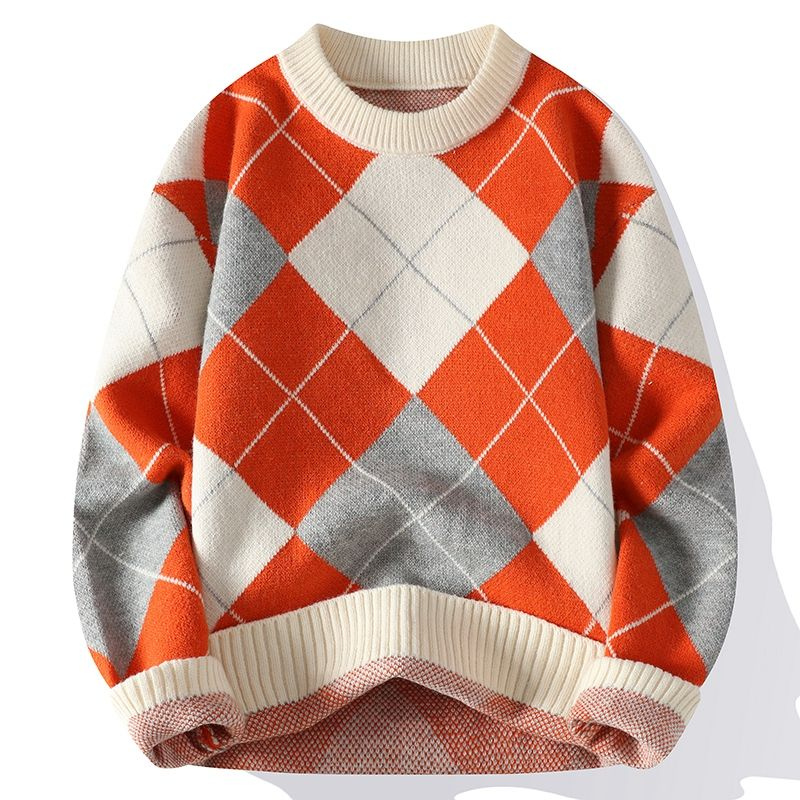 Pull Homme Hiver Chic – Tricot Élégant avec Motif Texturé