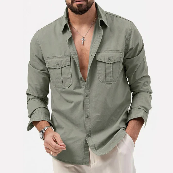 Chemise Homme Chamois Manches Longues avec Poches
