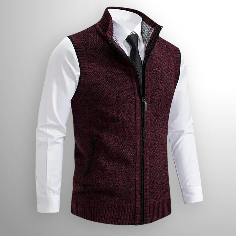 Gilet sans manches noir homme zippé