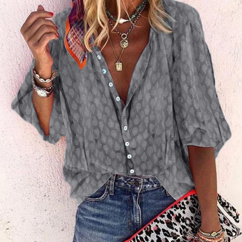 Blouse Estivale Femelle Légère - Chemisier Élégant pour Jours de Chaleur