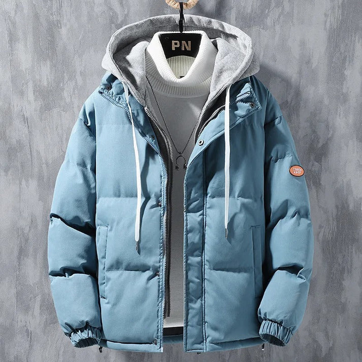 Veste Hiver Élégante avec Capuche et Fermeture Éclair pour Homme