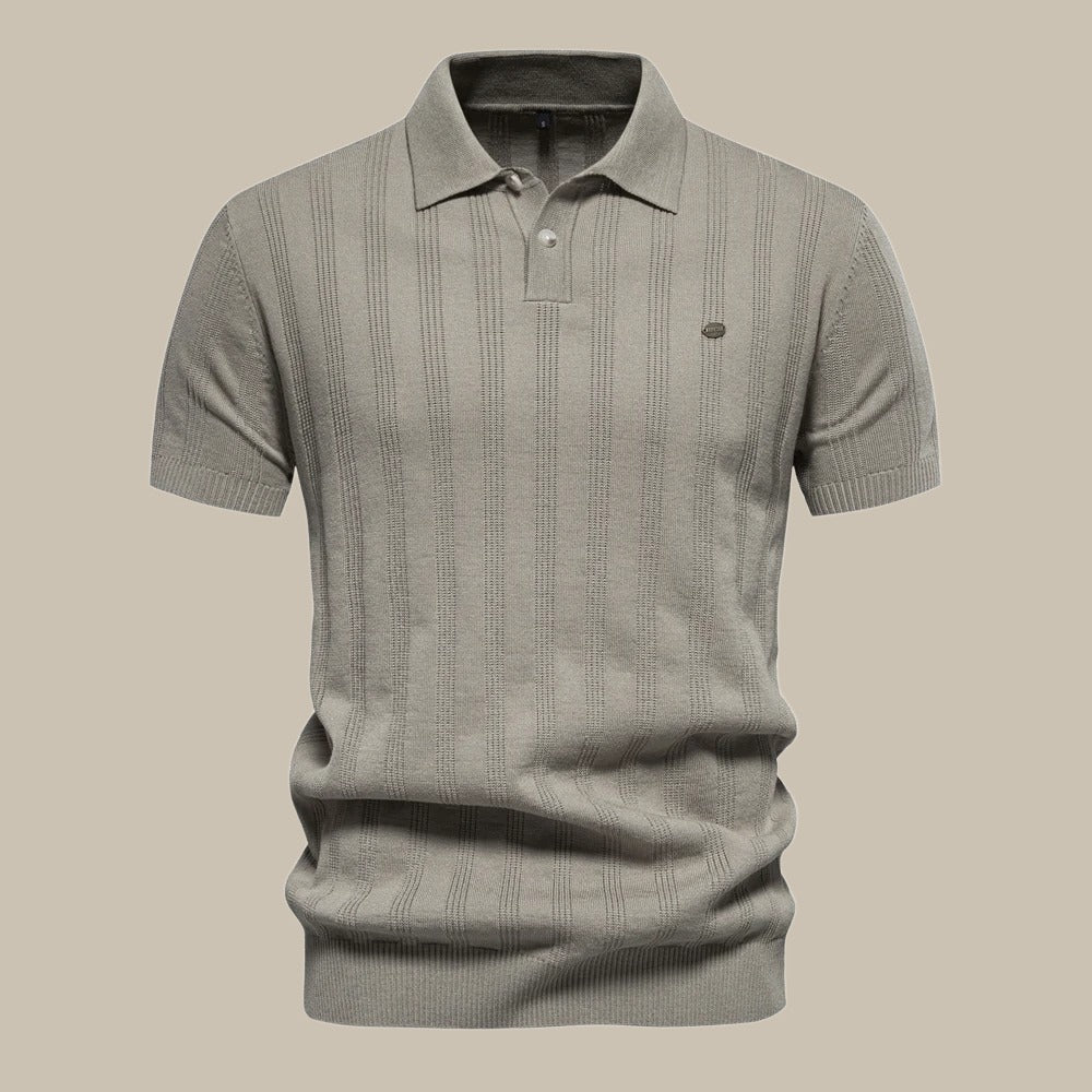 Polo Homme Noir Élégant Manches Courtes