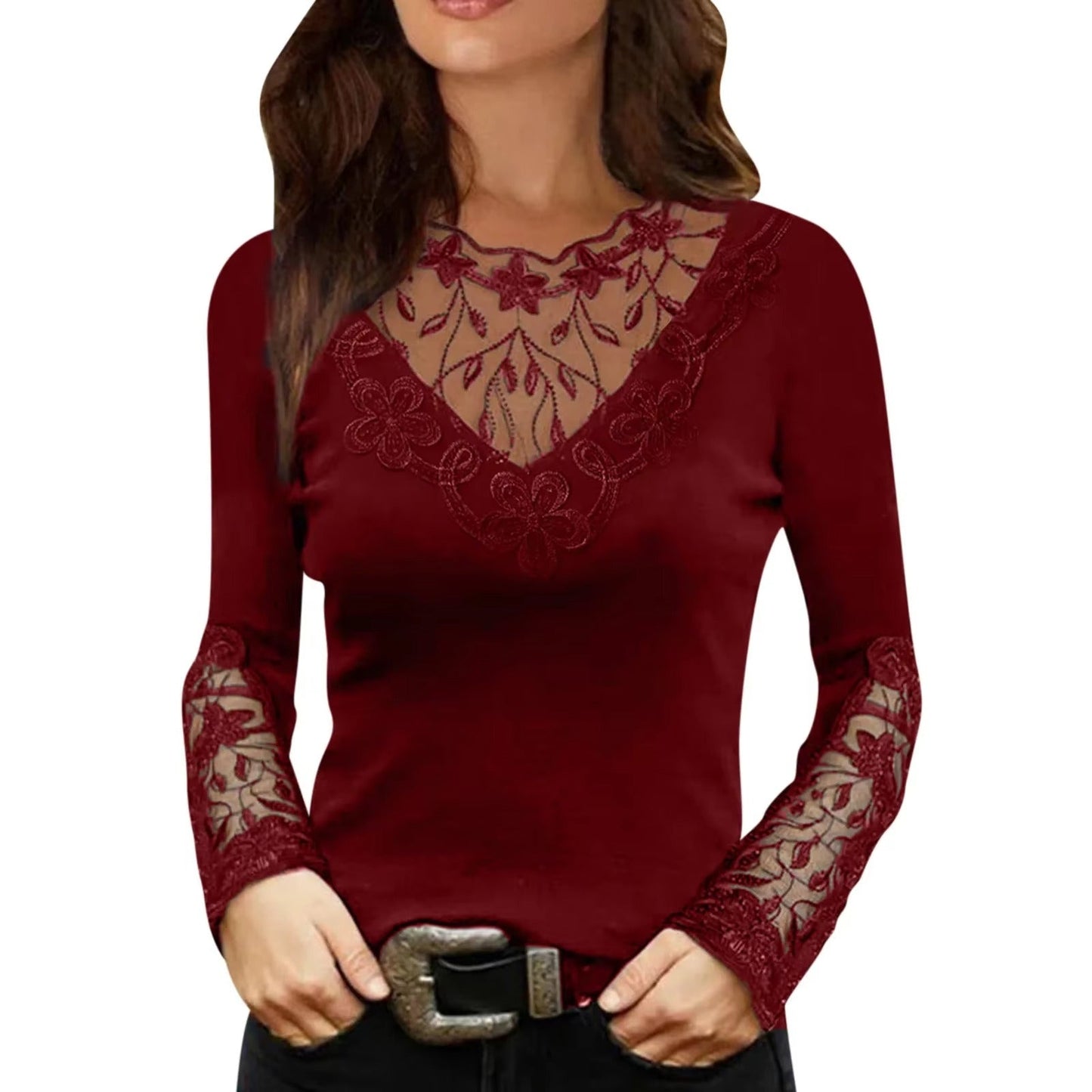 Blouse Femme Élégante à Manches Longues